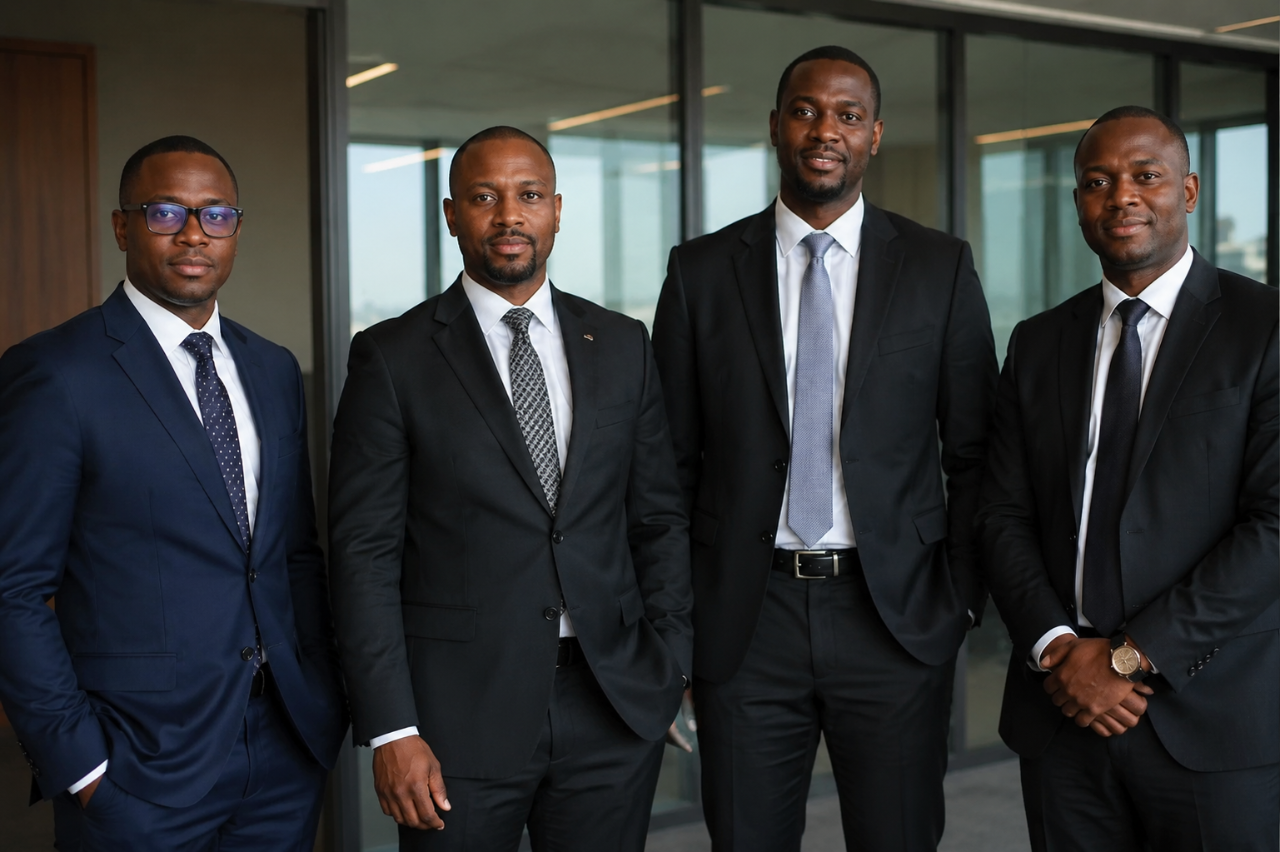 Dirigeants africains en costume, environnement corporate